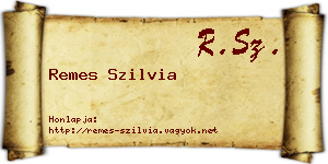 Remes Szilvia névjegykártya
